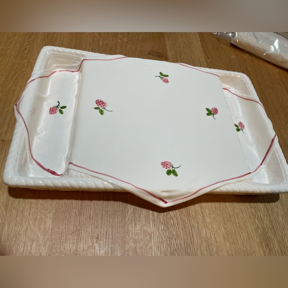 Shafford Original Serving Platter Appetizer Strawberry Divided Tray Vintage 1986 - Picture 2 of 3